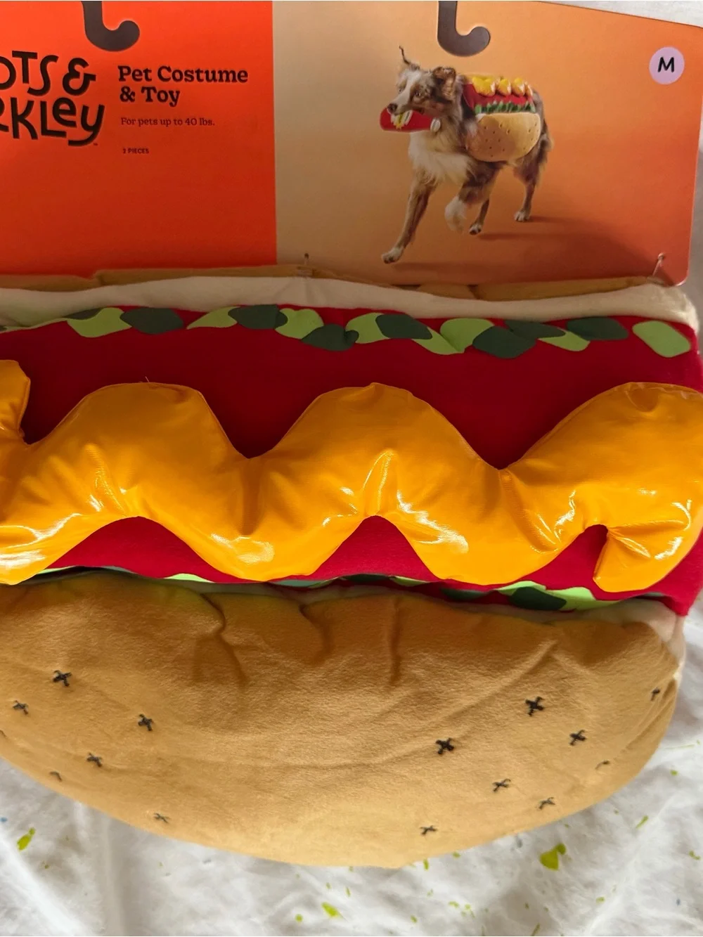 Boots & Barkley Red and Yellow Hot Dog Pet Toy Costume